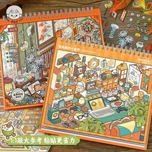 Tirado Miniature Scene Collection Book 13.0 New Upgraded Crafting Stickers Desktop Storage Organizer Stress Relief Book - Miniature Scene Collection Book 13.0 (Standard PET Process) - Blue - View 2