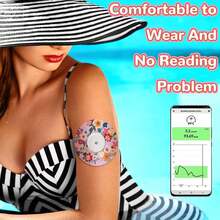 18/6/2PCS Weewooday Adhesive Patch With Flowers CGM Patches Waterproof CGM Covers Sweatproof Colored Sensor Continuous Glucose Monitor Protection Cover For Women - View 4