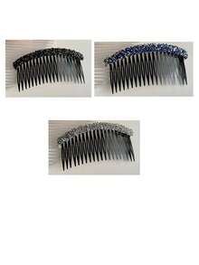 Women's Crystal Rhinestone Hair Clips, Anti-Slip Hair Combs, Hair Slides, Bangs Clips, Full Rhinestone Hair Combs, Hair Clips For Forehead And Back Of Head, Hair Accessories, Popular Hair Combs, Hair Slides - Multicolor - View 9