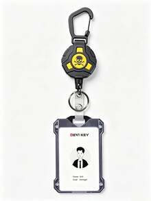 XD 1 Set Retractable ID Badge Holder Keychain, Portable Card Holder, 2025 Spring Fashion Card Wallet, Essential Study Supplies For Students And Office Workers, Office Accessories, Wallet Keychain Card Holder - Multicolor - View 7