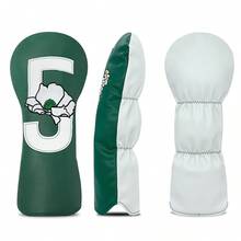 1pc Vintage Style Golf Club Head Cover With Number Marking And Exquisite Floral Embroidery, PU Material, Suitable For Driver, Fairway Wood And Hybrid, Protects Club Head From Scratches And Dust, Premium Golf Accessory - Multicolor - View 11