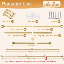 Gold Curtain Rods For Windows 28 To 48 Inch, Adjustable Curtain Rod Set With Brackets Easy Install, Decorative 5/8" Drapery Rod, Heavy Duty Curtain Rods For Bedroom, Kitchen, Living Room - Vintage Round Ball - Gold - View 14