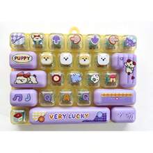 1pc Mechanical Keyboard Keycap Stress Relief Toy, 26 Keys, Finger Fidget Keychain Pendant For Kids And Adults, Random Rope Color - Multicolor - View 4