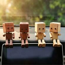 Wooden Car Air Vent Clip Diffuser - Fun Robot Car Aromatherapy Clip Fragrance Diffuser, Fresh Car Interior Accessory, Gift For Women, Men And Fathers - Multicolor - View 3
