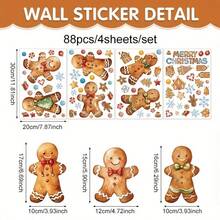 4pcs Christmas Gingerbread Man Creative Window Stickers, Christmas Decoration Glass Stickers, PVC Static Cling Stickers, Home Decor, Window Display Decor, Suitable For Living Room, Kitchen, Store Windows And Doors - one-size - View 6