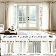 Gold Curtain Rods For Windows 28 To 48 Inch, Adjustable Curtain Rod Set With Brackets Easy Install, Decorative 5/8" Drapery Rod, Heavy Duty Curtain Rods For Bedroom, Kitchen, Living Room - Vintage Round Ball - Gold - View 5