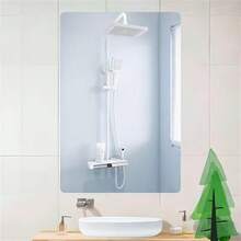1pc Rectangular Self-Adhesive Acrylic Mirror, Frameless Shatterproof Wall Mirror Sticker, High Definition Waterproof Makeup Mirror, Suitable For Bathroom, Bedroom And Home Decor - Mirror Wall Sticker - View 9
