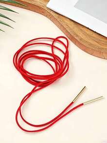 Vintage Versatile Geometric Line Japanese-Korean Minimalist Wrap Necklace - Red - View 3