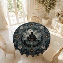 One Halloween Themed Circular Tablecloth Is Suitable For Decorating Holiday Parties, With Various Styles And Sizes To Choose From. - E - View 5