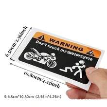AD 1pc 3D Resin Reflective Motorcycle Helmet Sticker DON'T Touch My Motorcycle Warning Funny Reflective Decal - Black - View 2