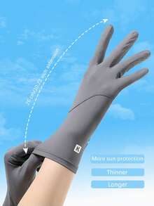 1 par de guantes de poliéster de unicolor casual con protección solar, ligeros para deportes al aire libre en verano, conducción, ciclismo, protección UV y pantalla táctil, adecuados para mujeres, viajes y ocasiones de festivales - Multicolor - Ver 9