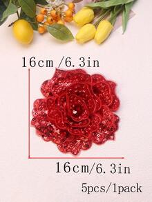 1pc Multi-Color Handmade Embroidered 6-Layer 3D Raised Crystal Rose Flower Patch With Beads, Suitable For Clothing Accessories, DIY Apparel, Wedding Dress Decoration - Multicolor - View 27
