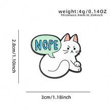 1pc Black Border Nope Not Today Cartoon Animal Enamel Pin, Funny Lazy Cat Raccoon Goose Sarcastic Quote Lapel Pin, Metal Badge Pin For Jackets Bags - Multicolor - View 12