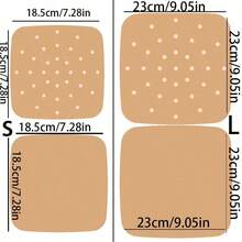 5/50/100入方形穿孔氣炸鍋烘焙紙墊,適用烹飪、烘焙與蒸煮,兼容氣炸鍋與烤箱,健康料理準備,居家必備廚房小工具,托盤墊,個性化禮物,新年、母親節、父親節、畢業季禮物 - 彩色 - 查看 6