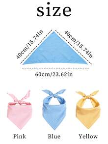 1件客製化刺繡寵物名字三角巾，波點三角口水巾，個性化小狗與貓用圍巾，可愛寵物配件禮物 - 彩色 - 查看 6