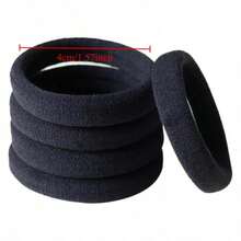 50/100/200pcs/Set Fashion Minimalist Black Basic 4cm/1.57inch Solid Color Elastic Hair Ties, Hair Accessories, Daily Use - Multicolor - View 8