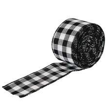 1pc Wired Plaid Ribbon 5CM Wide Christmas Decorative Ribbon Japanese Style Satin Ribbon Christmas Decoration DIY Handmade Wreath Decorative Ribbon - A - View 9
