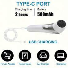 電動足部磨腳器，附2個替換磨頭，電動足部磨甲器，專業足部護理工具，適用於死皮、硬皮、龜裂與乾燥皮膚，2段速度可調，USB充電，專為足部清潔設計 - 彩色 - 查看 8