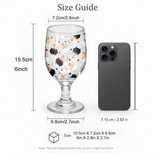 1pc Glass Wine Cup, Printed With Halloween Skull And Cauldron Pattern, Capacity 11.48oz/339.5ml, Suitable For Holiday Parties, Christmas, Easter, Halloween And Other Festive Gatherings - View 2