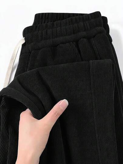 Men's Corduroy Casual Pants, Machine Washable & Dry Cleanable, Loose Fit, Men's Sports Casual Pants, Men's Corduroy Long Pants, Men's Straight Leg Pants, Perfect Choice For Daily Wear, Men's Gift