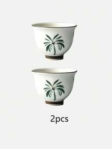 1/2/4/6 piezas Tazas de té de cerámica pintadas a mano, tazas de té vintage para el hogar y los invitados, tazas de té Kung Fu, tazas de té negro, tazas de agua, tazas de espresso, tazas de regalo, adecuadas para uso diario, reuniones, fiestas - Multicolor - Ver 9