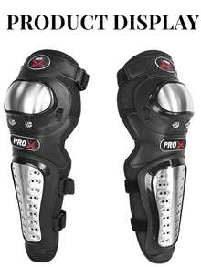 1 Pair Racing Motorcycle All-Season Knee Pads, Off-Road Riding Anti-Fall Anti-Slip Knee Protection Armor, Stainless Steel Protective Gear - one-size - View 4