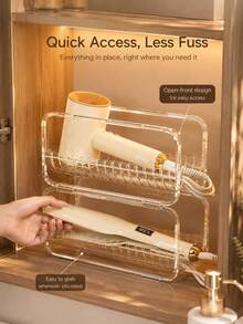 Curling Iron Storage Rack, Transparent Stackable Hair Tool Organizer, Suitable For Curling Irons, Flat Irons And Hair Dryers, Multi-Layer Countertop Storage Rack With Cable Management, Space-Saving Styling Station For Bathroom, Bedroom And Dorm - Multicolor - View 6