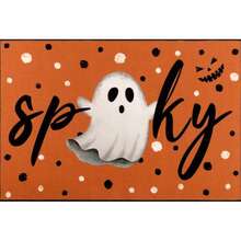 GEL HUT MUN Pauwer Halloween Door Mat Ndoor WelcomeMat, Orange SpookyGhost, Soft, Front Door, Ultra Thin, Pumpkin Doormat,Non Slip, Washable Entryway Rugs For Hallway KitchenHalloween Decor - A - View 4