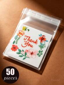 1000個/100個/1個，多種尺寸，半透明，「Happy Every Day」印花，感謝信袋，珠寶項鍊耳環小物品收納袋，自黏封口袋，防塵、耐磨、抗氧化OPP包裝袋，適用於日常派對和居家使用 - 彩色 - 查看 7