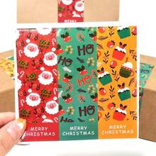 30pcs Christmas Rectangular Stickers Gift Box Seal Labels Self-Adhesive Packaging Supplies Candy Bag Seal Stickers - Multicolor - View 6