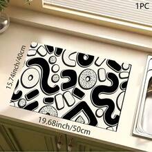 Printed Pattern Drainage Mat/Absorbent Mat/Drying Mat Coffee Machine Dish Drying Mat - Absorbent Polyester Tabletop Protector With Rubber Non-Slip Backing, For Kitchen Countertop Decoration - Home Bar And Dining Table Placemat - Multicolor - View 7