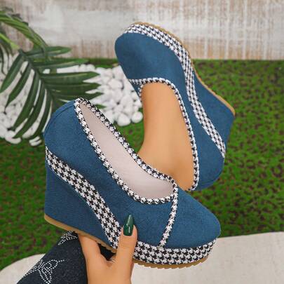 Women's Nima Wedge High Heels, Elegant High Heel Style, Comfortable And Fashionable Footwear, Suitable For Office And Casual Wear, Durable Design For Sports And Home