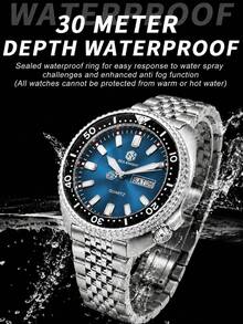 SEA KNIGHT Men's Luxury Business Quartz Watch, New Rotating Bezel, Luminous, Date & Day Display, Waterproof, Men's Watch Gift - One Size Fits All - View 4