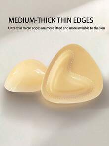2pcs Triangle Double-Sided Silicone Breast Pads, Reusable Invisible Self-Adhesive Breast Pads, Skin-Friendly Adhesive Shaping Breast Pads, No Extra Tape Needed, Seamless Fit For Low-Cut, Backless And Sheer Outfits, Women's Lingerie Accessories. Includes 30pcs Flower Nipple Covers - Multicolor - View 2