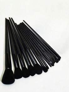 13-Piece Makeup Brush Set + 2 Random Color/Shape Makeup Sponges And Powder Puffs, Soft Makeup Tools Suitable For Eyeshadow, Foundation, BB Cream, Concealer, Blush, Powder, Makeup Brush Set For Women, Makeup Brush Combination, Makeup Brush Gift Box, Random Color - Black - View 11