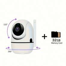 2.4G Wireless WiFi Camera, Indoor Security Camera, Human Tracking, Two-Way Audio, Night Vision With Fill Light, Home Baby/Pet Monitor, Rotatable/Tiltable Baby Monitor/Pet Camera, APP Remote View, Dome Surveillance Camera, Multiple Installation Options For Wall, Ceiling, Desktop - White - View 12