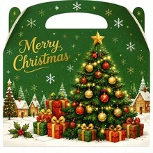 12/6/1pc Christmas Theme Multi-Pattern Gift Boxes, Santa Claus, Snowman, Gingerbread Man, Christmas Tree Printed Flip Top Paper Boxes, Holiday Party, Christmas Eve, Souvenir, Candy, Gift Packaging Boxes, Christmas - Multicolor - View 7