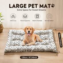 Pet Plush Mat, Suitable For Large, Medium And Small Dogs And Cats, Ultra Soft Fluffy Supportive Padded Dog Bed Mat, Machine Washable Durable Non-Slip Warm Sleeping Pad, Suitable For Indoor Home Sofa And Floor - Black and White - View 1