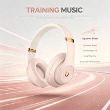 Beats Studio3 Ceramic Pink Bluetooth Over-Ear Headset, Signature Deep Bass Audio Output, Robust Adjustable Metal Headband, Collapsible Portable Structure, All-Day Battery Performance, Stylish Street-Fashion Headphones, Perfect Present For Music Enthusiasts - View 7
