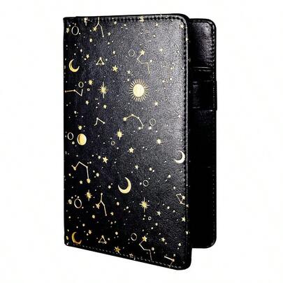 Server Books Waitress Book Server Wallet Server Pads Restaurant Waitstaff Organizer, Guest Check Book Holder Money Pocket Fit Server Apron (Black/Gold Moon Pattern)