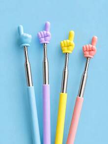 1pc/2pcs/4pcs 68cm Telescopic Finger Reading Stick (Random Color), Teaching Pointer, Multiple Colors Available, Reading Finger Telescopic Pointer, Pointing Teaching Tool Baton, Teacher's Teaching Stick, Parent/Teacher Teaching Aid Pointer, Reading Stick For Book Learning, Suitable For Birthday Gift Bags, Party Fillers, Classroom Rewards And Carnival Prizes (Random Color) - Multicolor - View 4