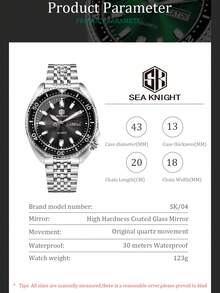 SEA KNIGHT Fashion Brand Men's Business Quartz Watch, New Rotating Bezel, Luminous, Date & Day Display, Waterproof, Men's Watch Gift - one-size - View 7