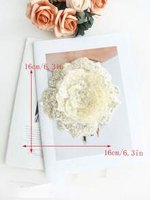 1pc Multi-Color Handmade Embroidered 6-Layer 3D Raised Crystal Rose Flower Patch With Beads, Suitable For Clothing Accessories, DIY Apparel, Wedding Dress Decoration - Multicolor - View 40