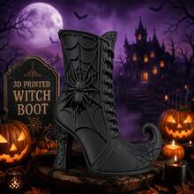 1 buah Vas Sepatu Bot Penyihir Halloween, Dekorasi Jaring Laba-laba Cetak 3D, Stand Pajangan Bunga Gaya Gotik, Dekorasi Rumah Bertema Penyihir, Hiasan Meja Menyeramkan, Vas Indah untuk Rak Buku Ruang Tamu Modern, Dekorasi Rumah Musim Gugur - Sepatu bot - View 2