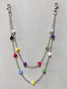 New Multi-Color Billiard Ball Chain Waist Chain Punk Y2K Hip Hop Unisex Luxury Accessory Halloween Holiday Gift, Random Number Sequence Shipping - Multicolor - View 5
