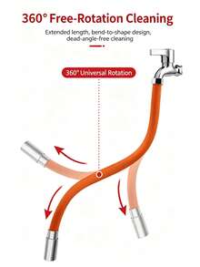 1pc Splash-Proof Faucet Extension Hose With 360° Swivel Elbow, Adjustable Length Flexible Water Pipe Extender For Bathroom Sink, Shower, Bathtub And Kitchen - Multicolor - View 6