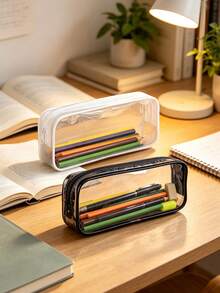 This Simple Transparent Pencil Case Set Features A Transparent Zipper And A Waterproof PVC Cosmetic Storage Bag, Perfect For Summer, Back-To-School, Teacher's Day, Graduation Ceremonies, Birthdays, And Other Occasions. - Multicolor - View 2