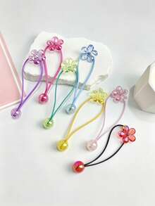 12/6pcs High Elasticity Hair Ties, Sweet Hair Accessories, Basic Style Non-Damaging, Suitable For Girls And Women, Daily Essential - Multicolor - View 2