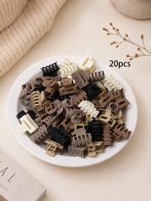 20pcs Women's Maillard Color Hair Claw Clips, Small Matte Milk Coffee Hair Clips, Half-Up Hair Claw Clips For Back Of Head, Versatile Hair Accessories For Daily Commute And Date, Recommended Hair Accessory Gift For Women - Multicolor - View 7