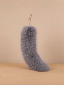 1pc Faux Fur Fox Tail Keychain, Polyester Plush Tail Bag Charm, Multiple Colors Available, Halloween, COS Party Costume, Christmas, Daily Bag Pendant Key Accessory, Suitable For Women - Multicolor - View 8